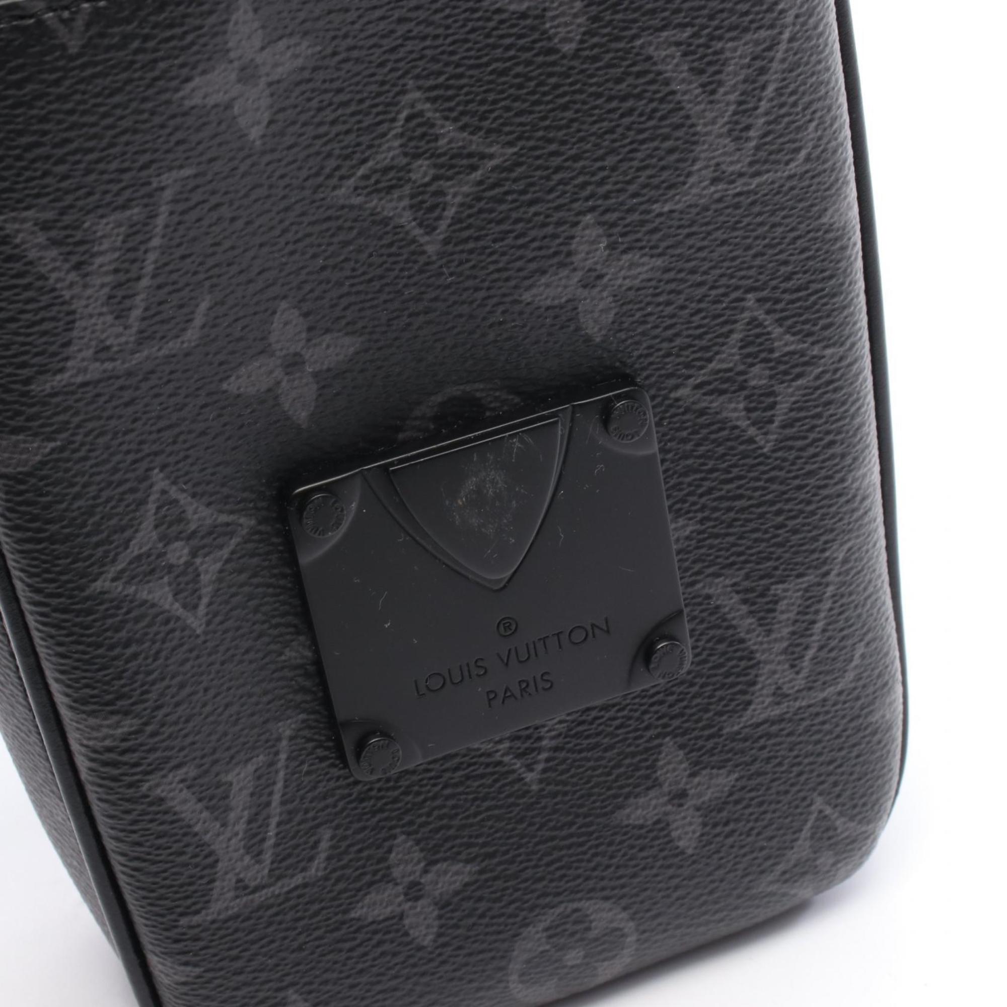 Louis Vuitton Black Coated Canvas Leather Shoulder Bag (Pre-Owned)