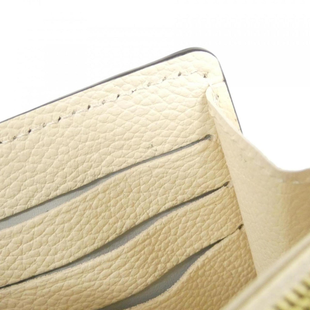 Louis Vuitton Beige Leather Long Wallet (Bi-Fold) (Pre-Owned)
