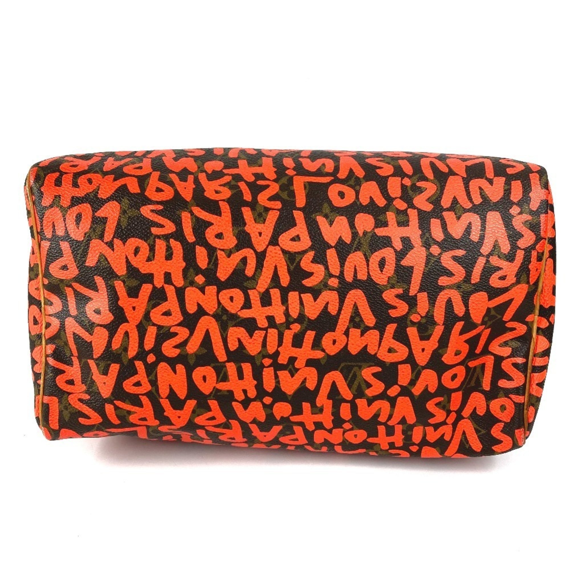 Louis Vuitton Monogram Graffiti Lv Orange Orange Monogram Graffiti Boston Bag Handbag (Pre-Owned)