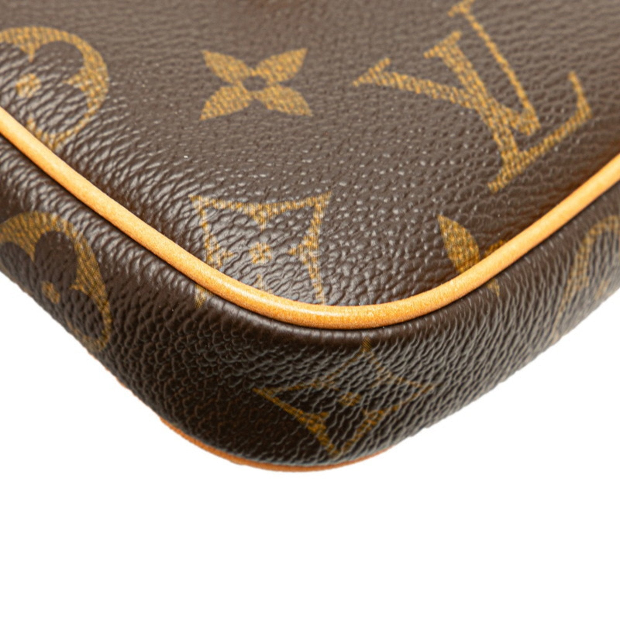 Louis Vuitton Monogram Brown Pvc Leather Pochette Shoulder Bag (Pre-Owned)