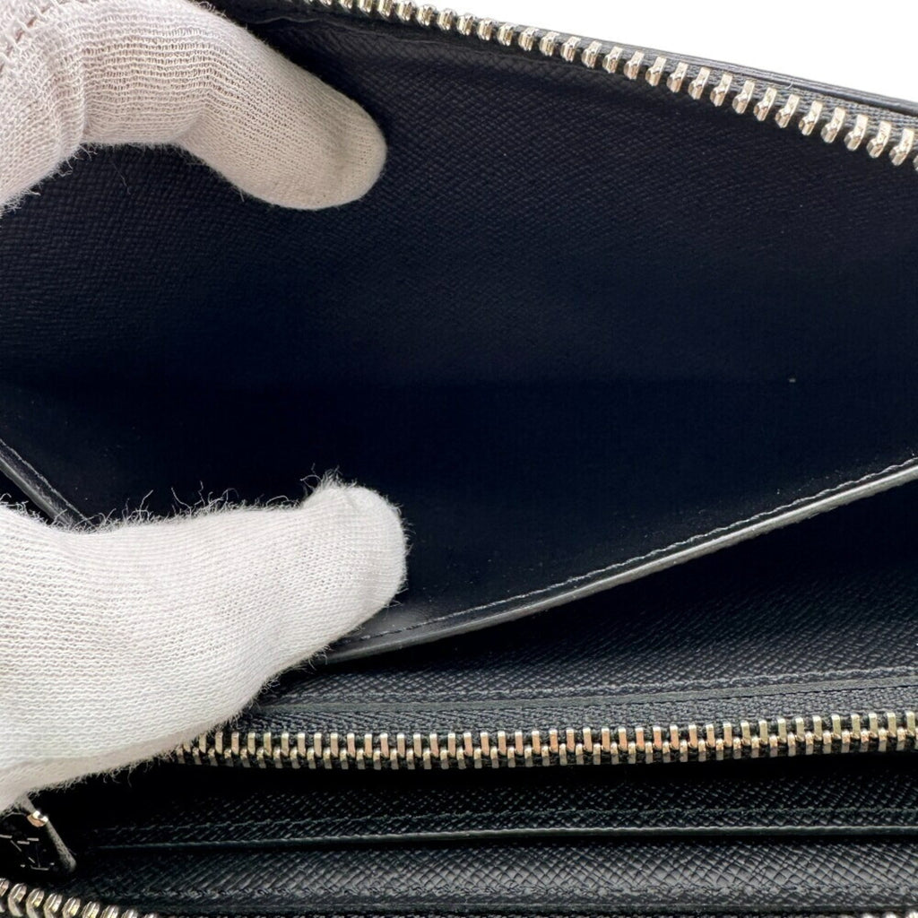 Louis Vuitton Black Leather Long Wallet (Bi-Fold) (Pre-Owned)