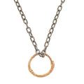 Pendant Necklace 18K Rose Gold and Sterling Silver
