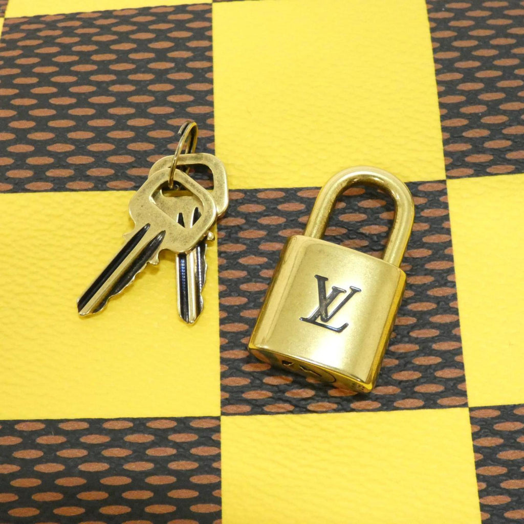 Louis Vuitton Ebene Yellow Coated Canvas Boston Bag (Pre-Owned)