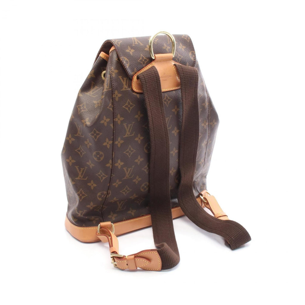 Louis Vuitton Brown Monogram Coated Canvas Leather Backpack (Pre-Owned)