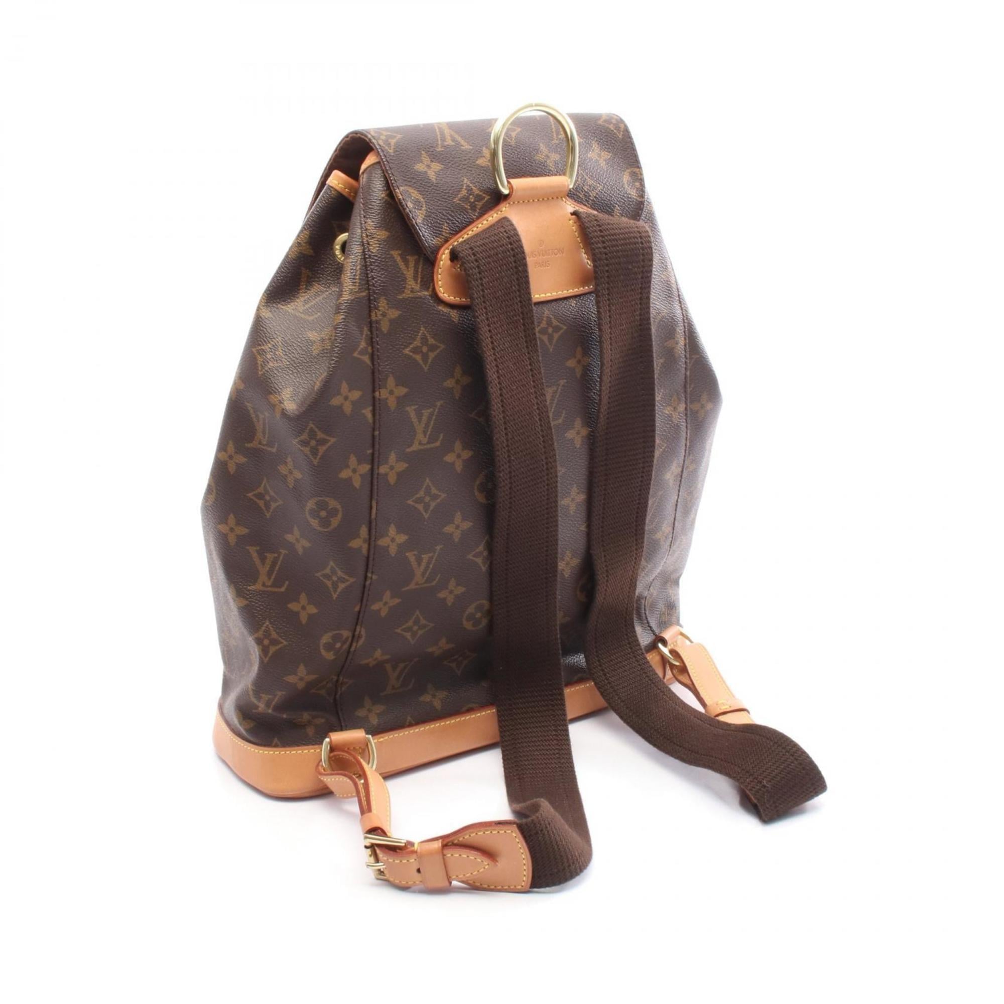 Louis Vuitton Brown Monogram Coated Canvas Leather Backpack (Pre-Owned)