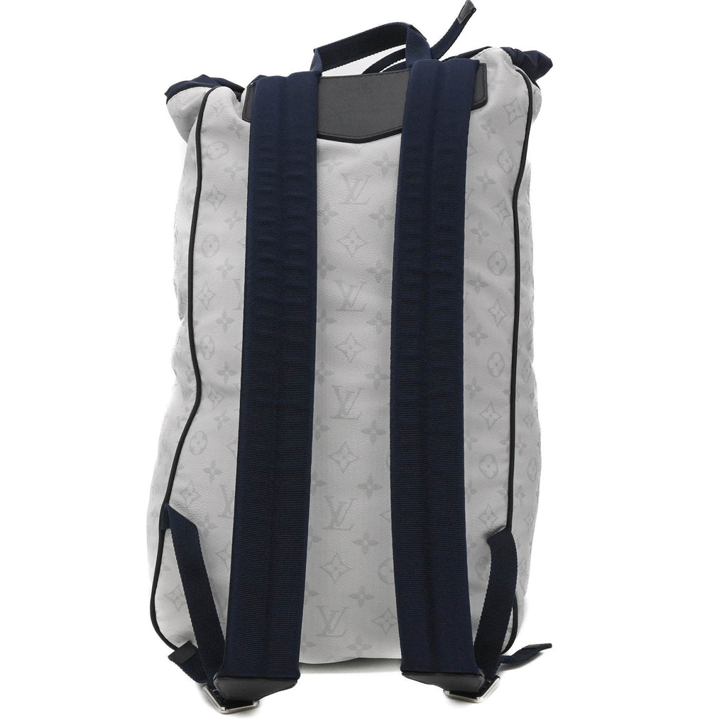 Louis Vuitton Navy White Canvas Backpack (Pre-Owned)