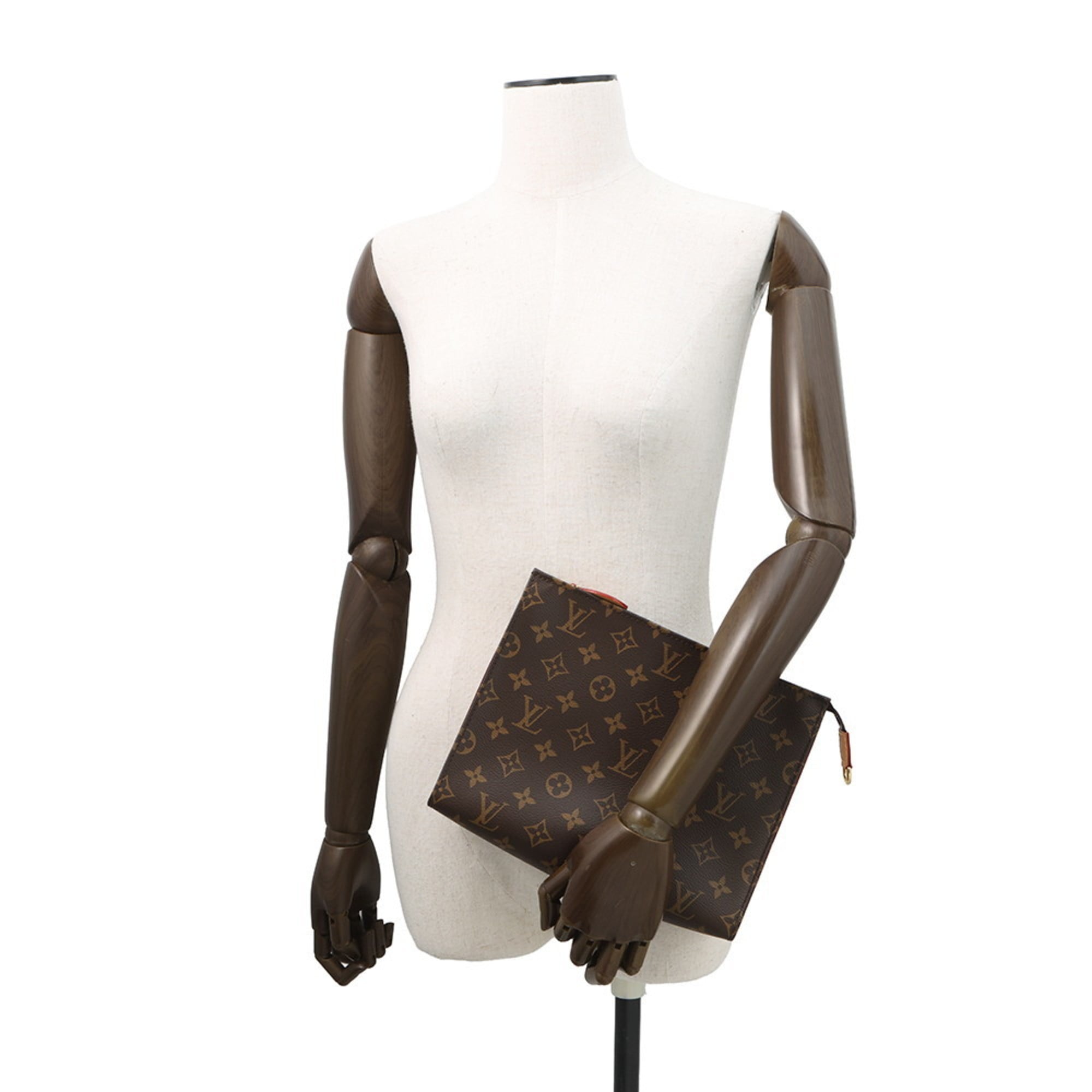 Louis Vuitton Brown Monogram Monogram Clutch Bag Pouch Shoulder Bag (Pre-Owned)