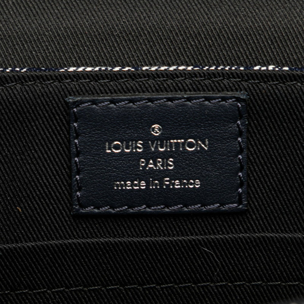 Louis Vuitton Navy Denim Leather Messenger Bag (Pre-Owned)