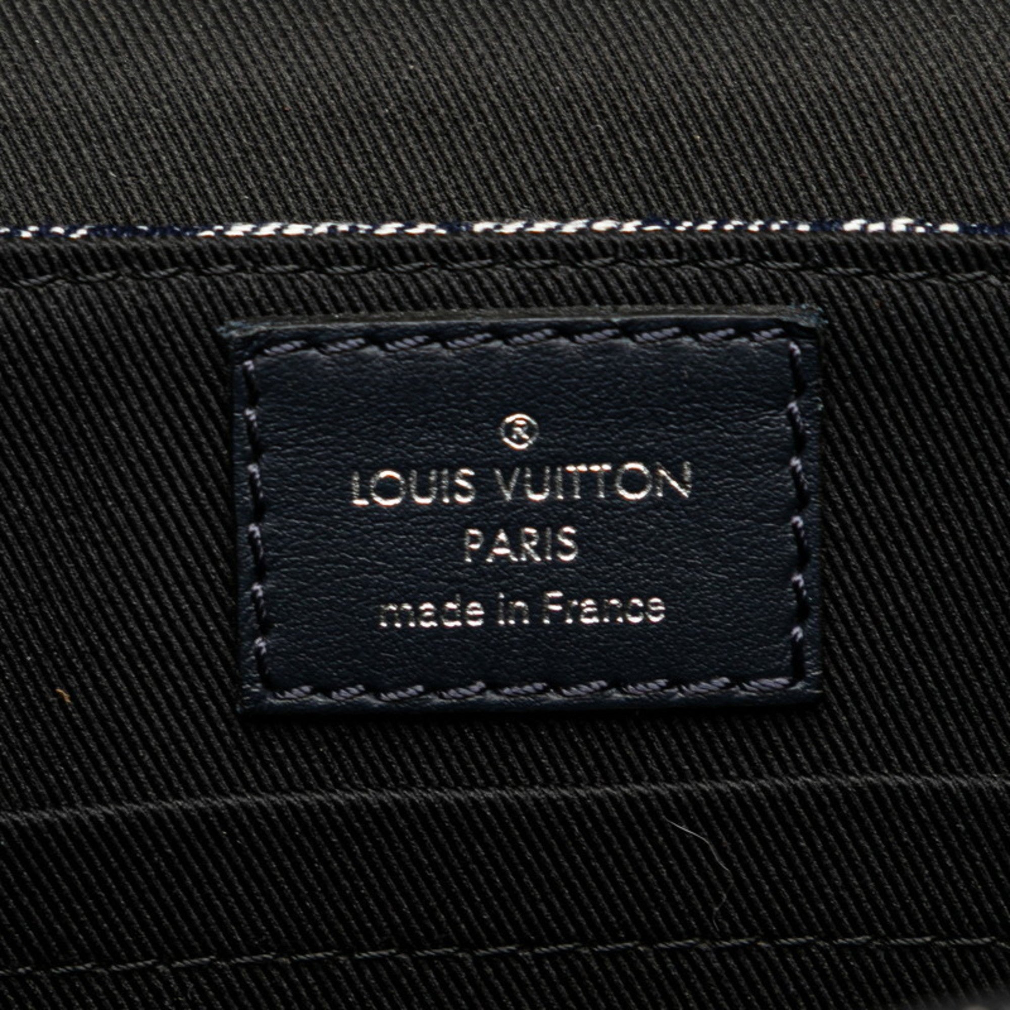 Louis Vuitton Navy Denim Leather Messenger Bag (Pre-Owned)
