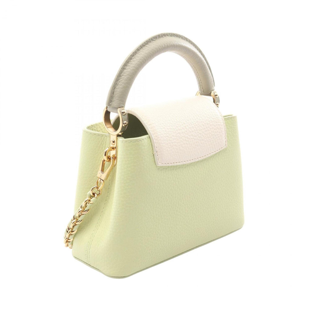 Louis Vuitton Green White Leather Handbag (Pre-Owned)