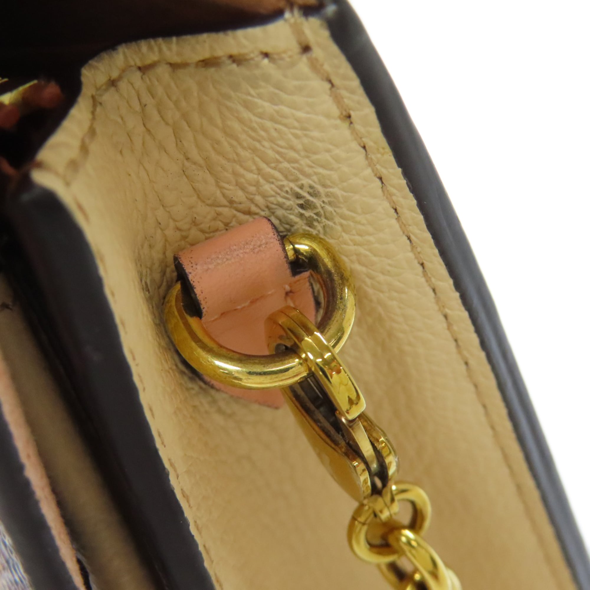 Louis Vuitton Brown Damier Canvas Ebene Damier Canvas Chain/Shoulder Wallet (Pre-Owned)