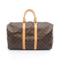 Louis Vuitton Brown Coated Canvas Leather Boston Bag (Pre-Owned)
