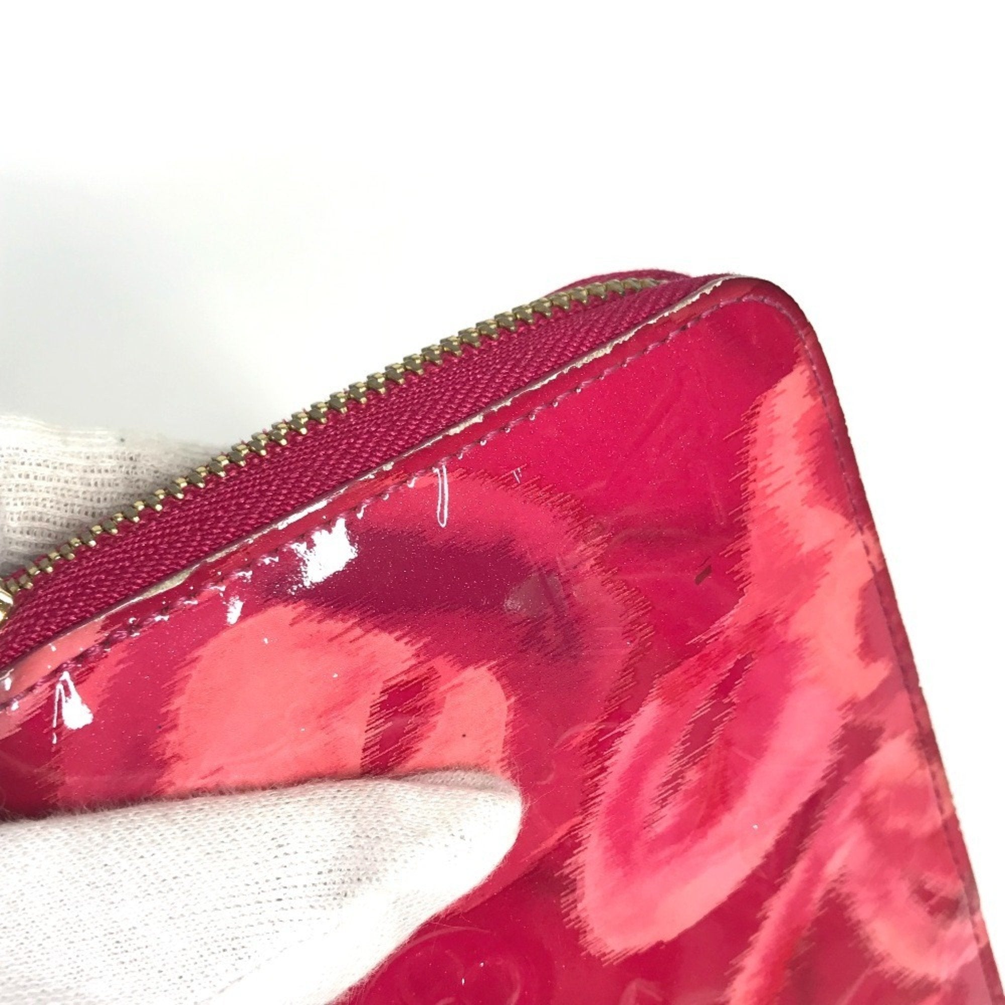 Louis Vuitton Indian Rose Pink Patent Leather Long Wallet (Tri-Fold) (Pre-Owned)