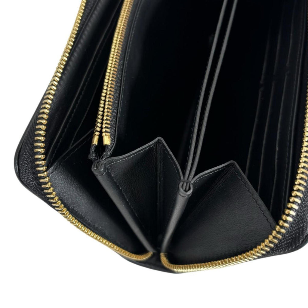 Louis Vuitton Monogram Black Noir Leather Long Wallet (Bi-Fold) (Pre-Owned)