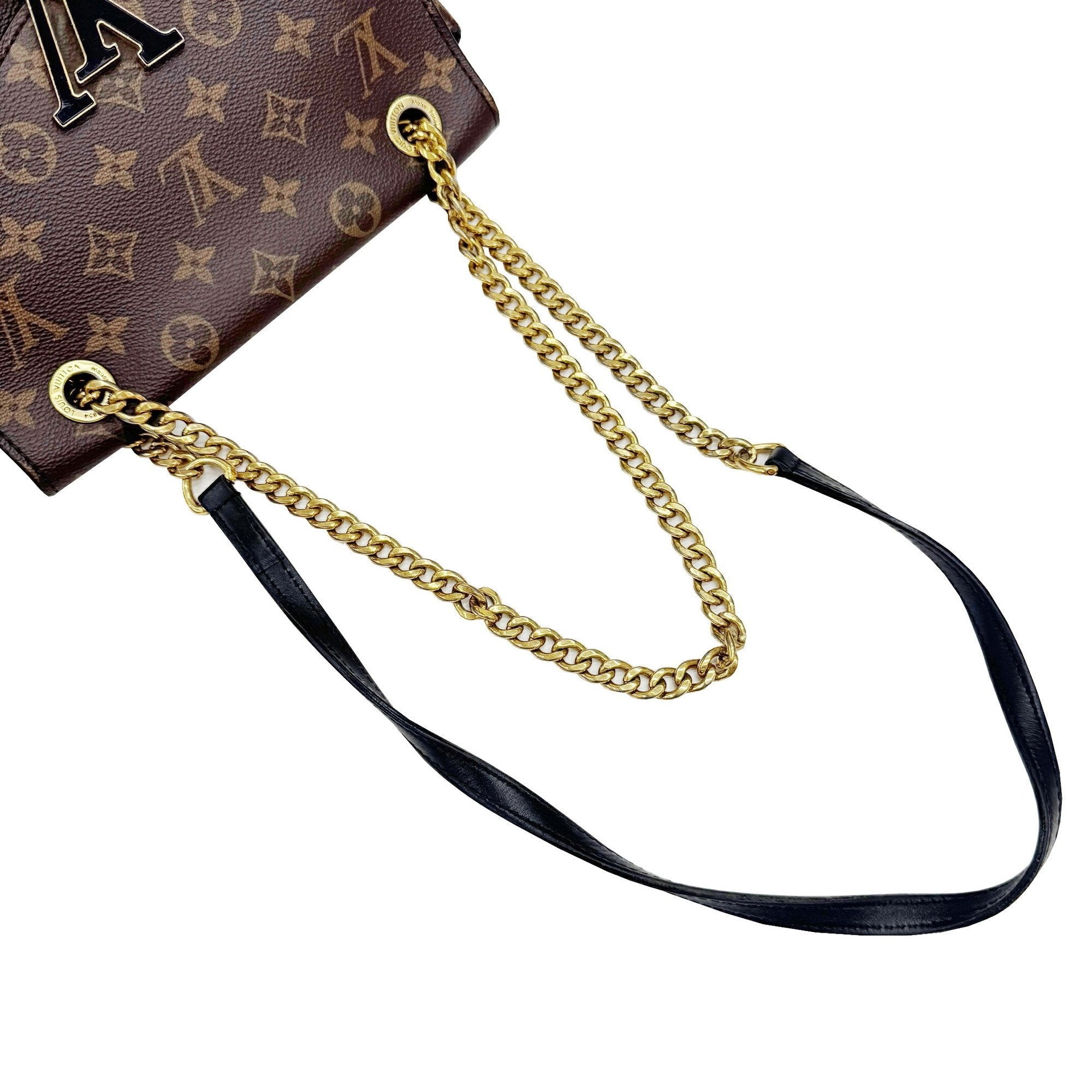 Louis Vuitton Monogram Black Brown Monogram Leather Shoulder Bag (Pre-Owned)