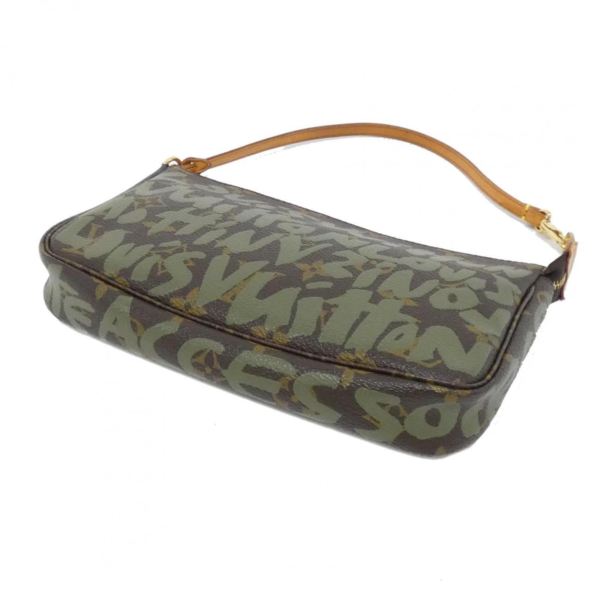 Louis Vuitton Brown Khaki Coated Canvas Pochette Pouch (Pre-Owned)