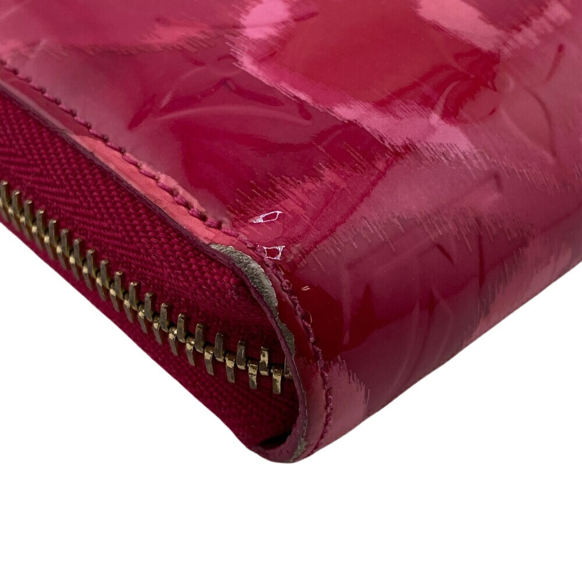 Louis Vuitton Pink Red Color Vernis Leather Long Wallet (Bi-Fold) (Pre-Owned)