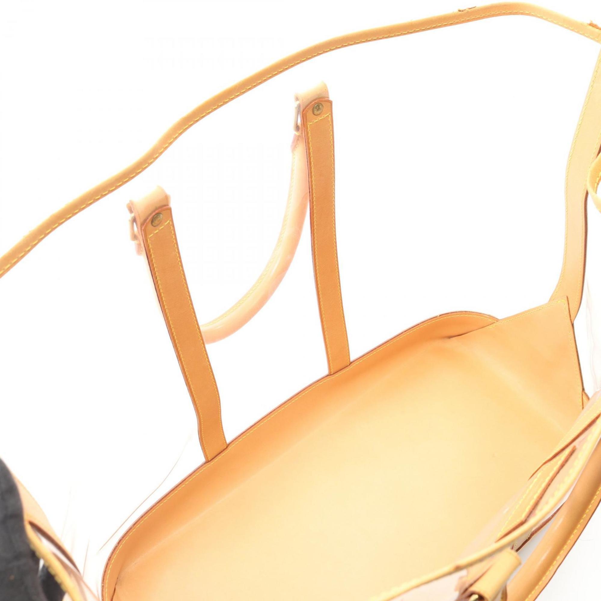 Louis Vuitton Brown Clear Vinyl Leather Tote Bag (Pre-Owned)