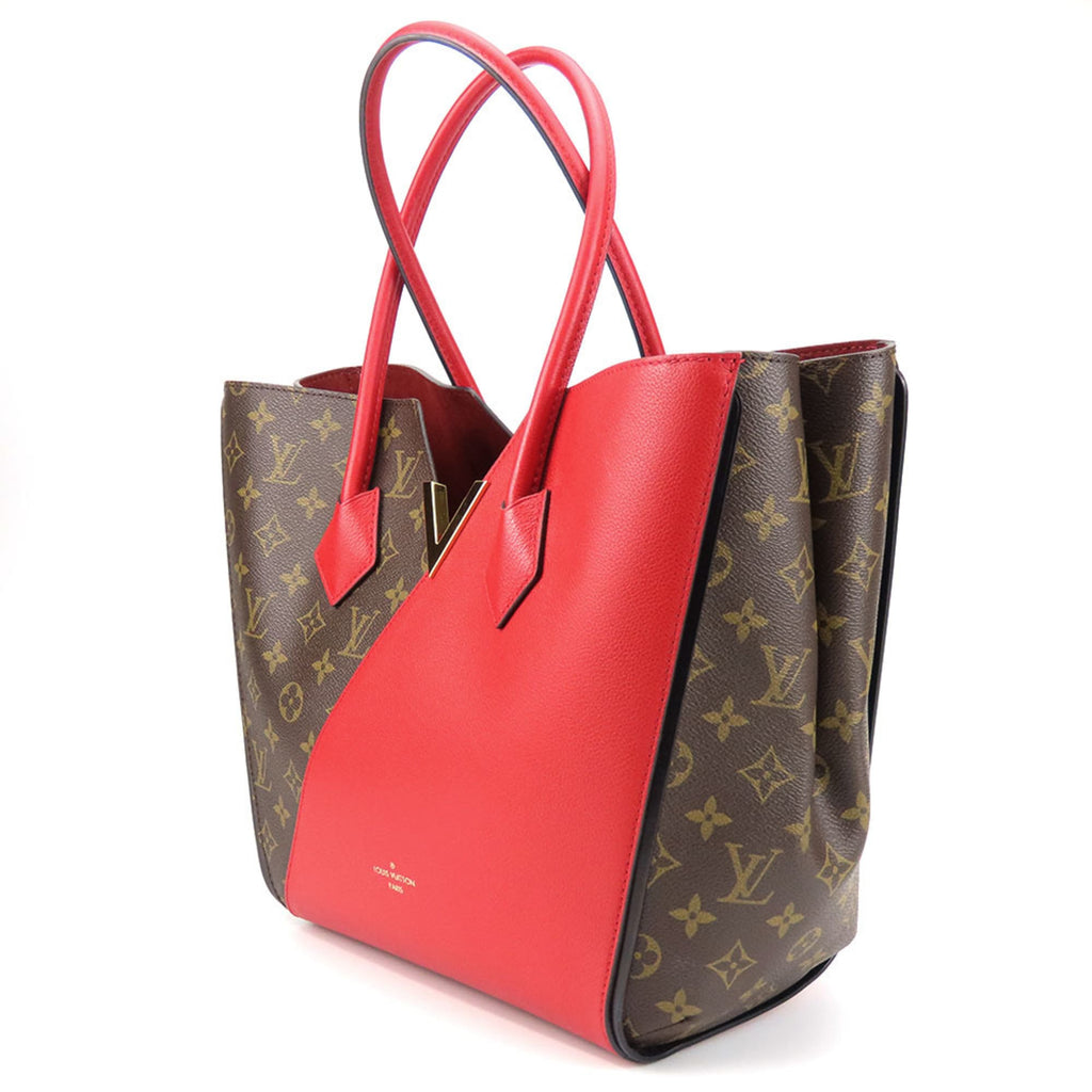 Louis Vuitton Monogram Cerise Red Brown Monogram Leather Tote Bag (Pre-Owned)