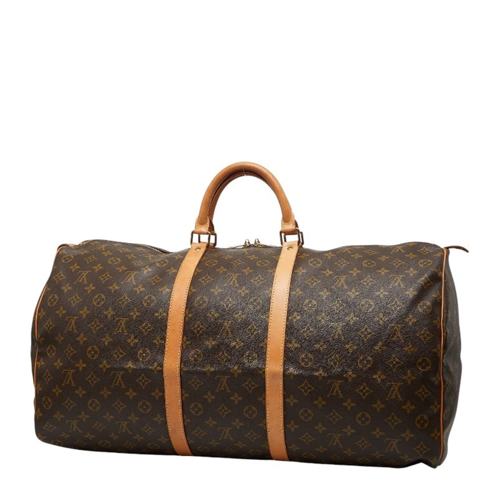 Louis Vuitton Brown Pvc Leather Boston Bag (Pre-Owned)