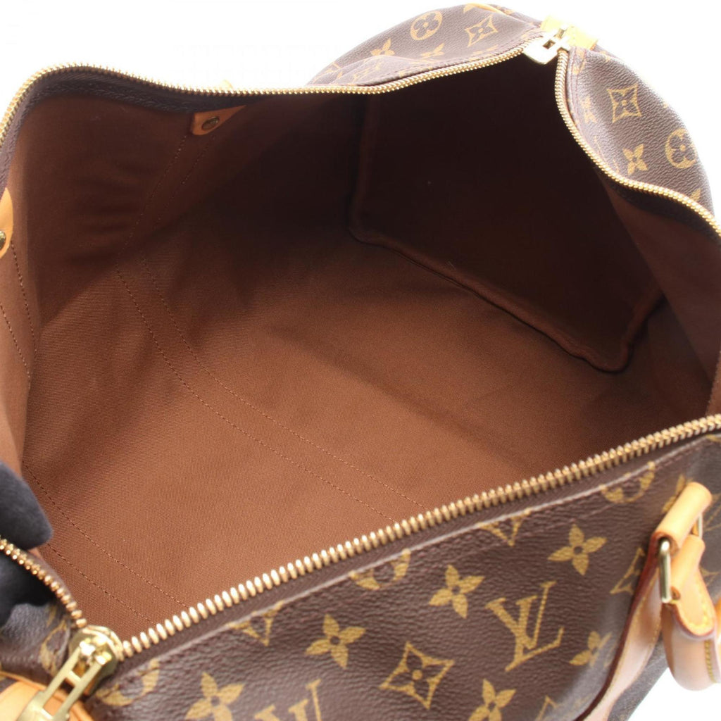 Louis Vuitton Brown Coated Canvas Leather Boston Bag (Pre-Owned)