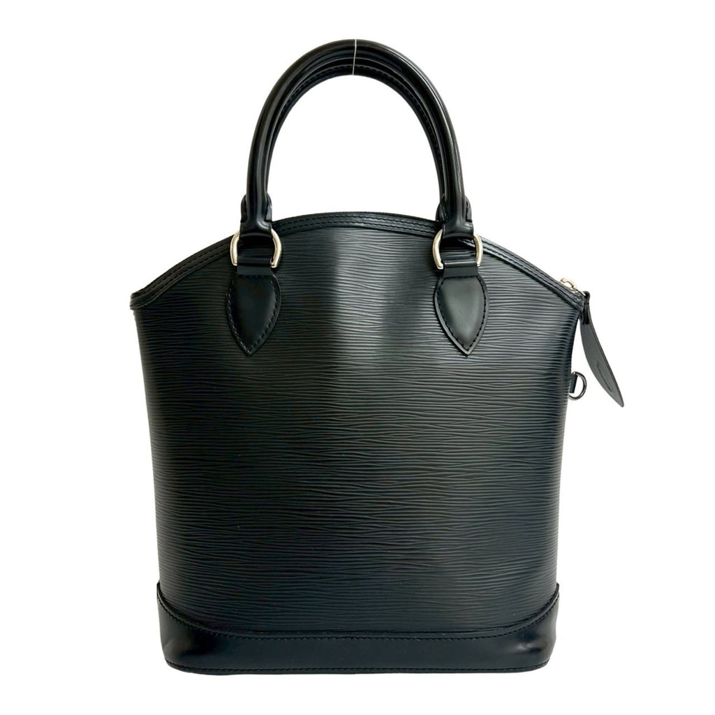 Louis Vuitton Black Leather Boston Bag Handbag Tote Bag (Pre-Owned)