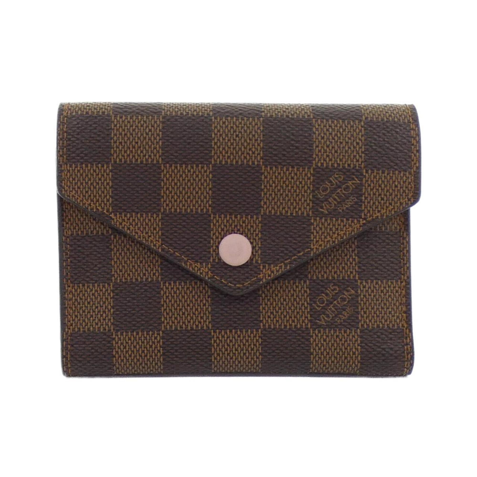 Louis Vuitton Ebene Rose Ballerine Coated Canvas Wallet (Tri-Fold) (Pre-Owned)