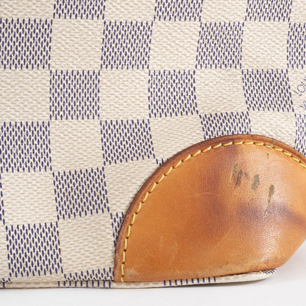 Louis Vuitton Beige Ivory White Canvas Damier Azur Handbag (Pre-Owned)