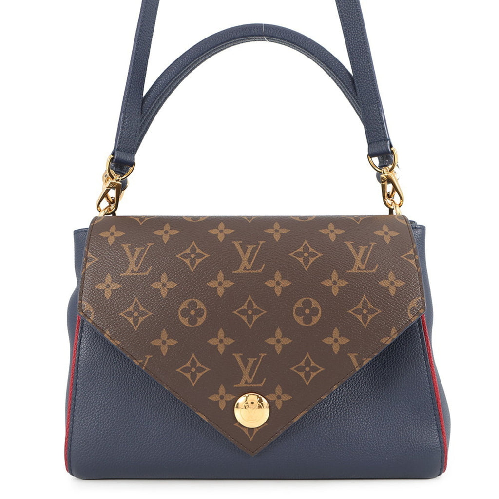 Louis Vuitton Monogram Navy Blue Leather Handbag (Pre-Owned)