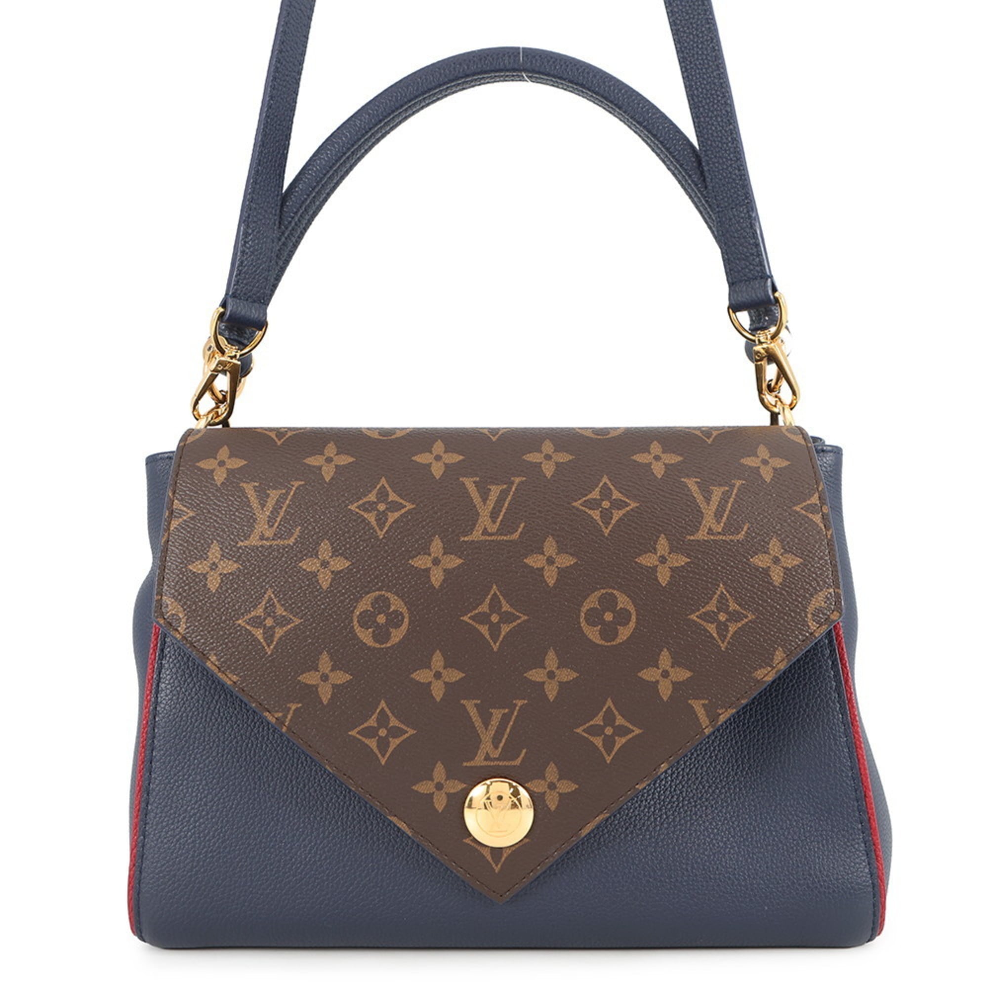 Louis Vuitton Monogram Navy Blue Leather Handbag (Pre-Owned)