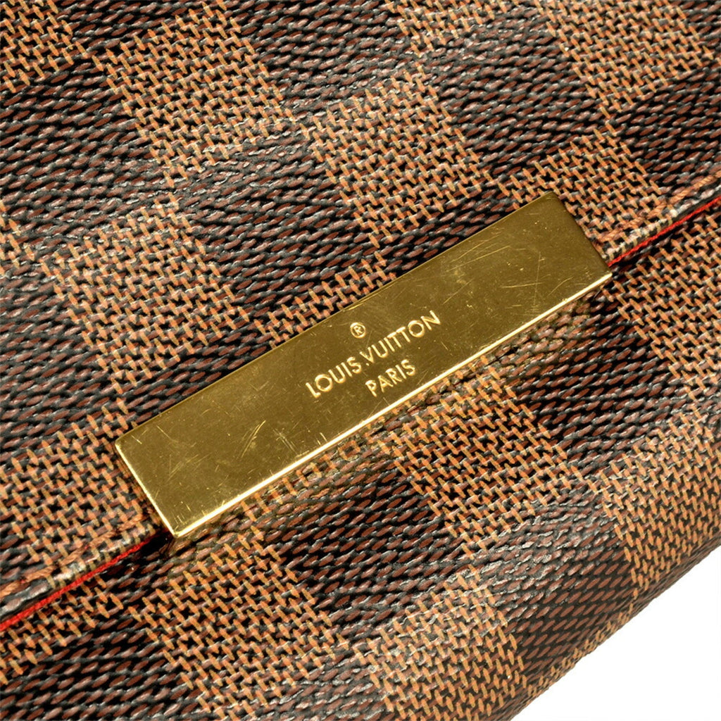 Louis Vuitton Damier Damier Canvas Ebene Leather Shoulder Bag (Pre-Owned)