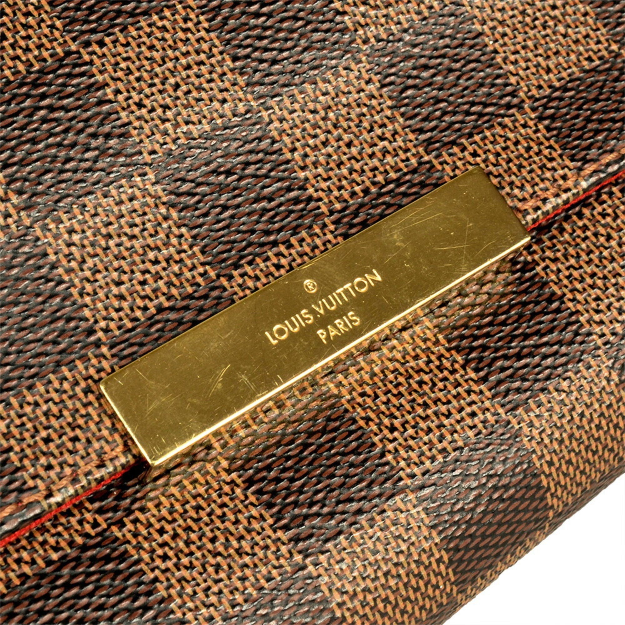 Louis Vuitton Damier Damier Canvas Ebene Leather Shoulder Bag (Pre-Owned)