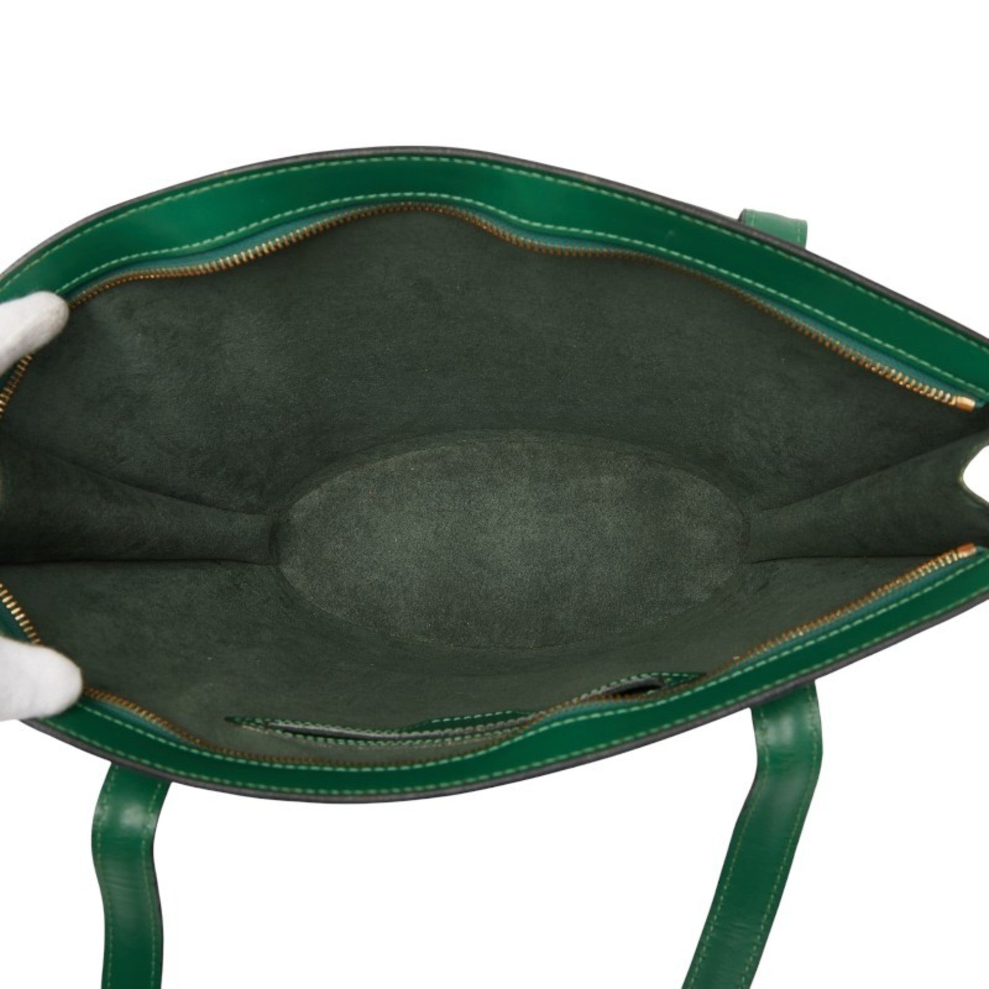 Louis Vuitton Epi Borneo Green Leather Handbag Shoulder Bag (Pre-Owned)