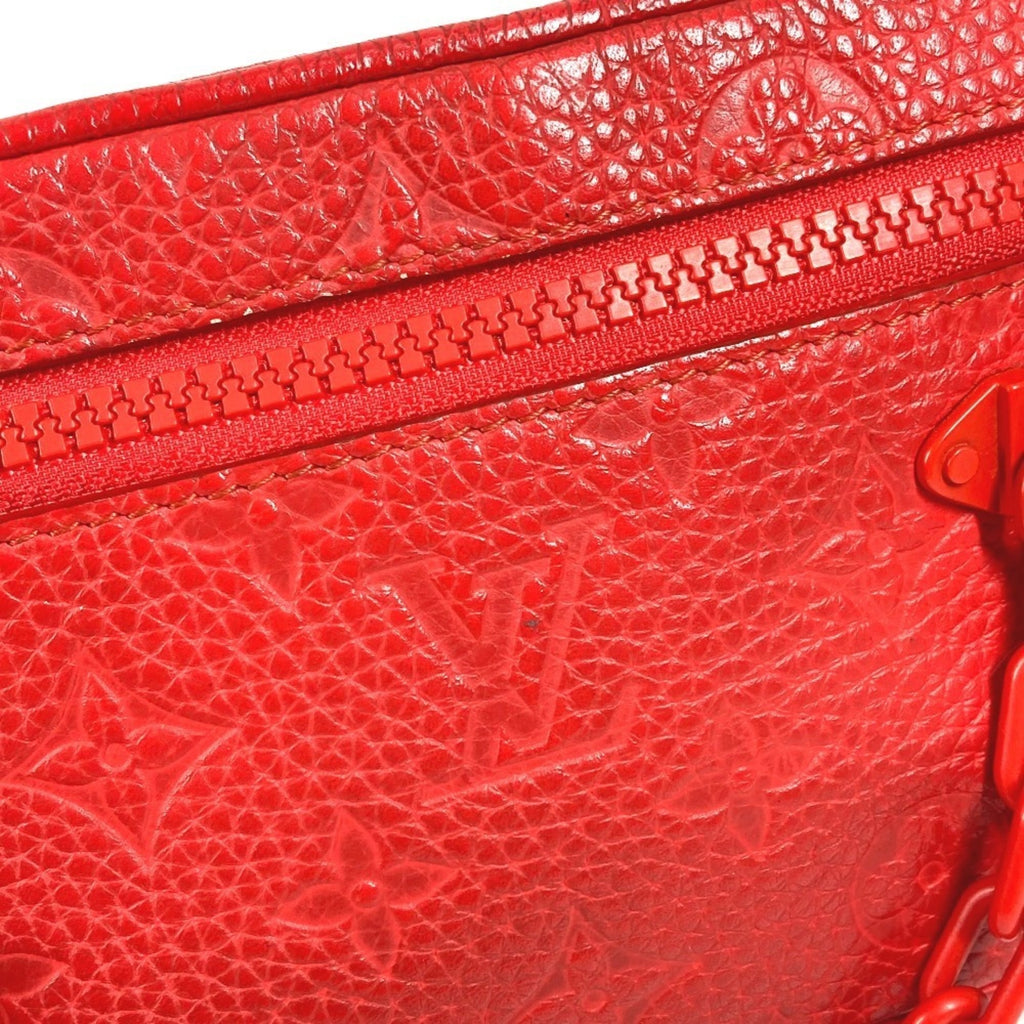 Louis Vuitton Red Color Monogram Empreinte Leather Clutch Bag (Pre-Owned)