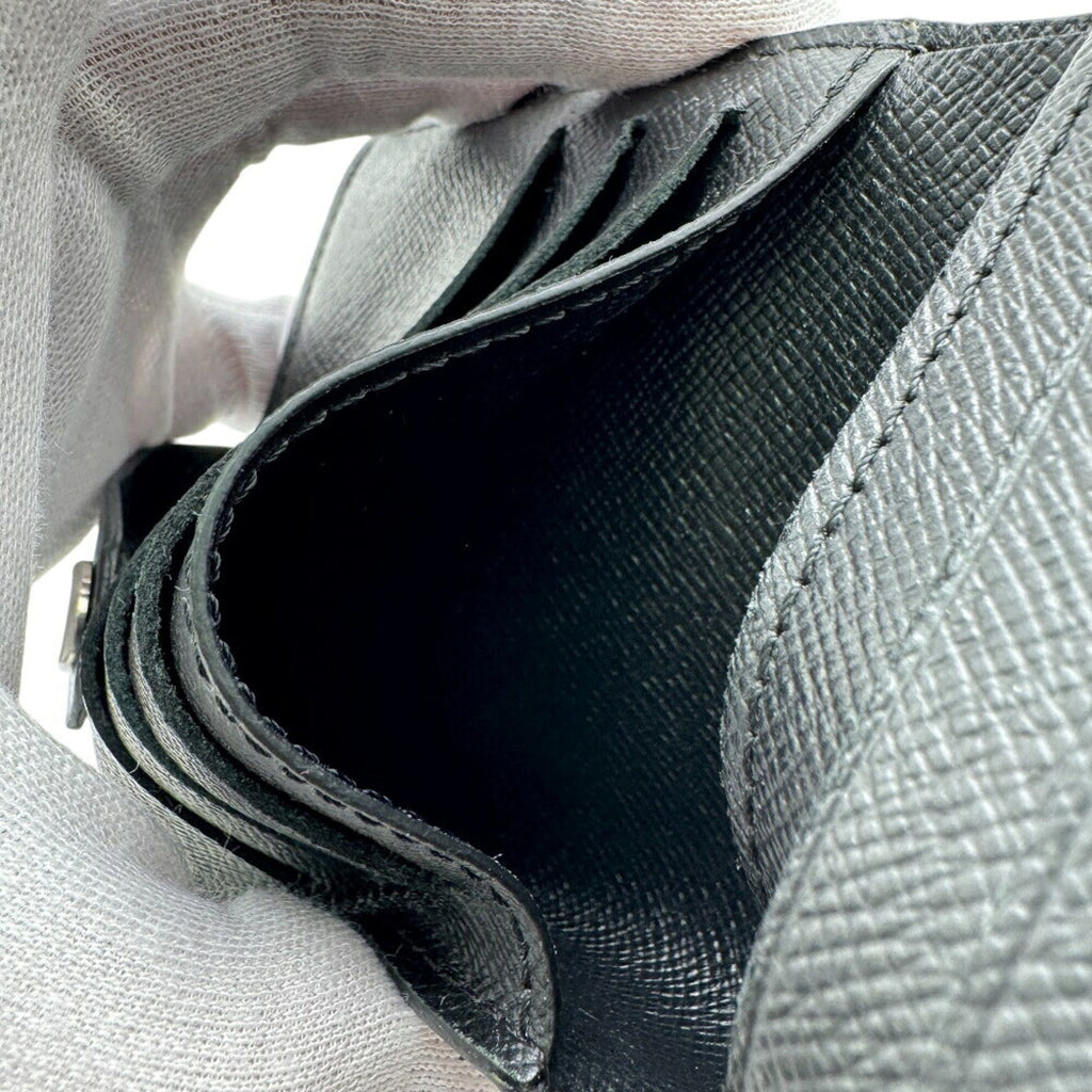 Louis Vuitton Black Gray Leather Wallet (Bi-Fold) (Pre-Owned)