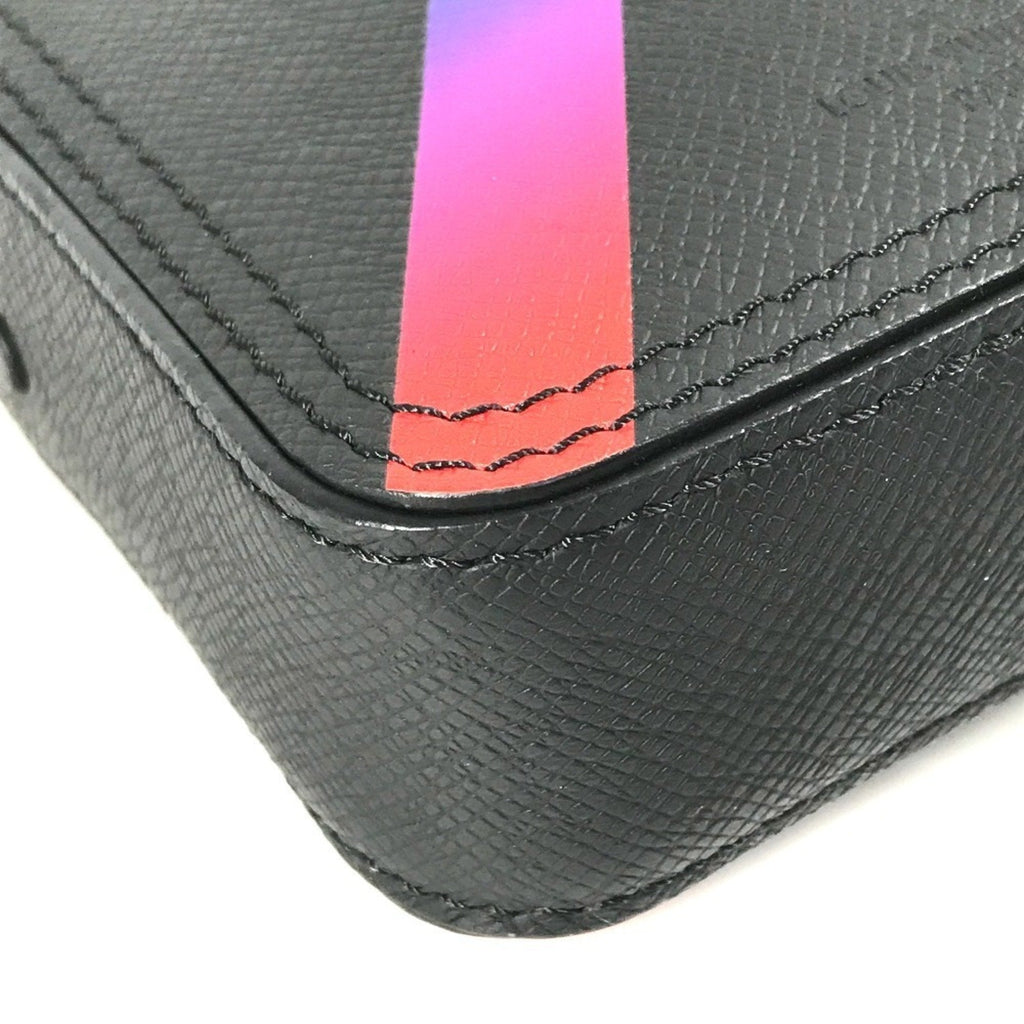 Louis Vuitton Black Multi-Color Taiga Leather Pochette Shoulder Bag (Pre-Owned)