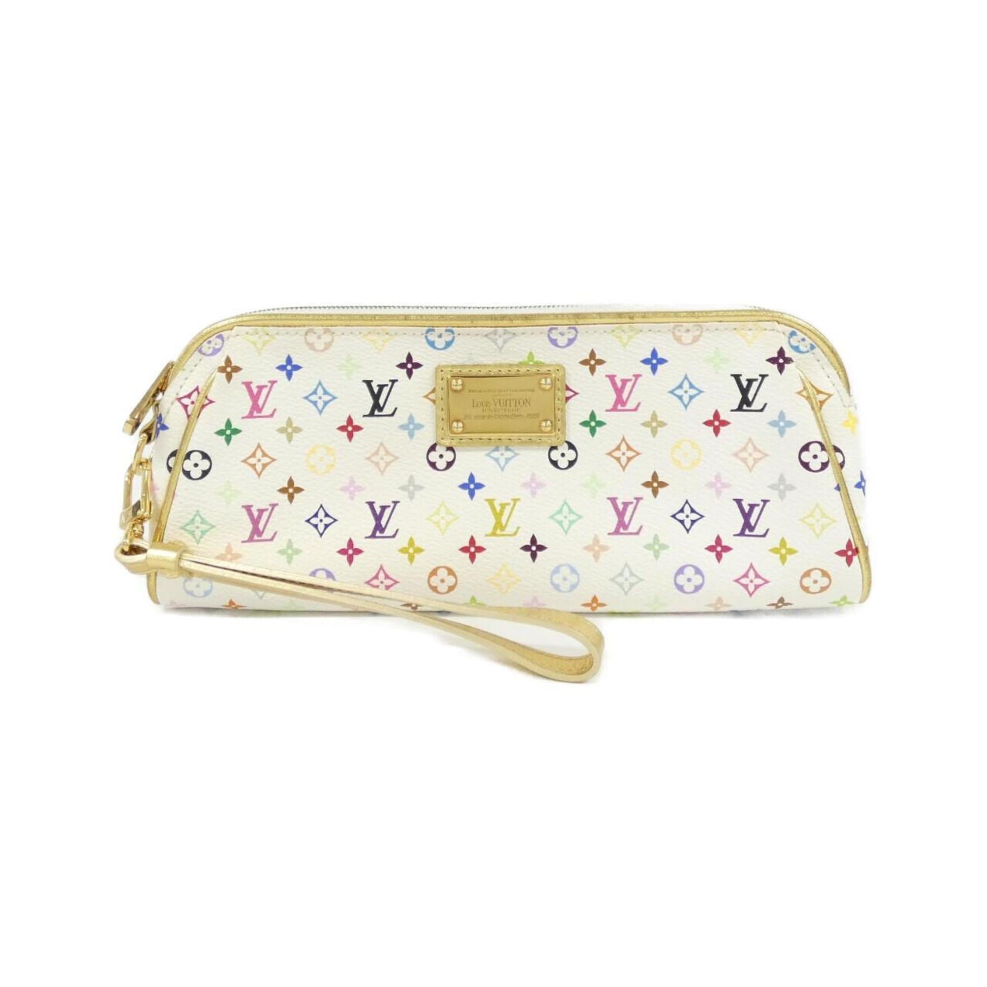 Louis Vuitton Multi-Color White Coated Canvas Pouch (Pre-Owned)