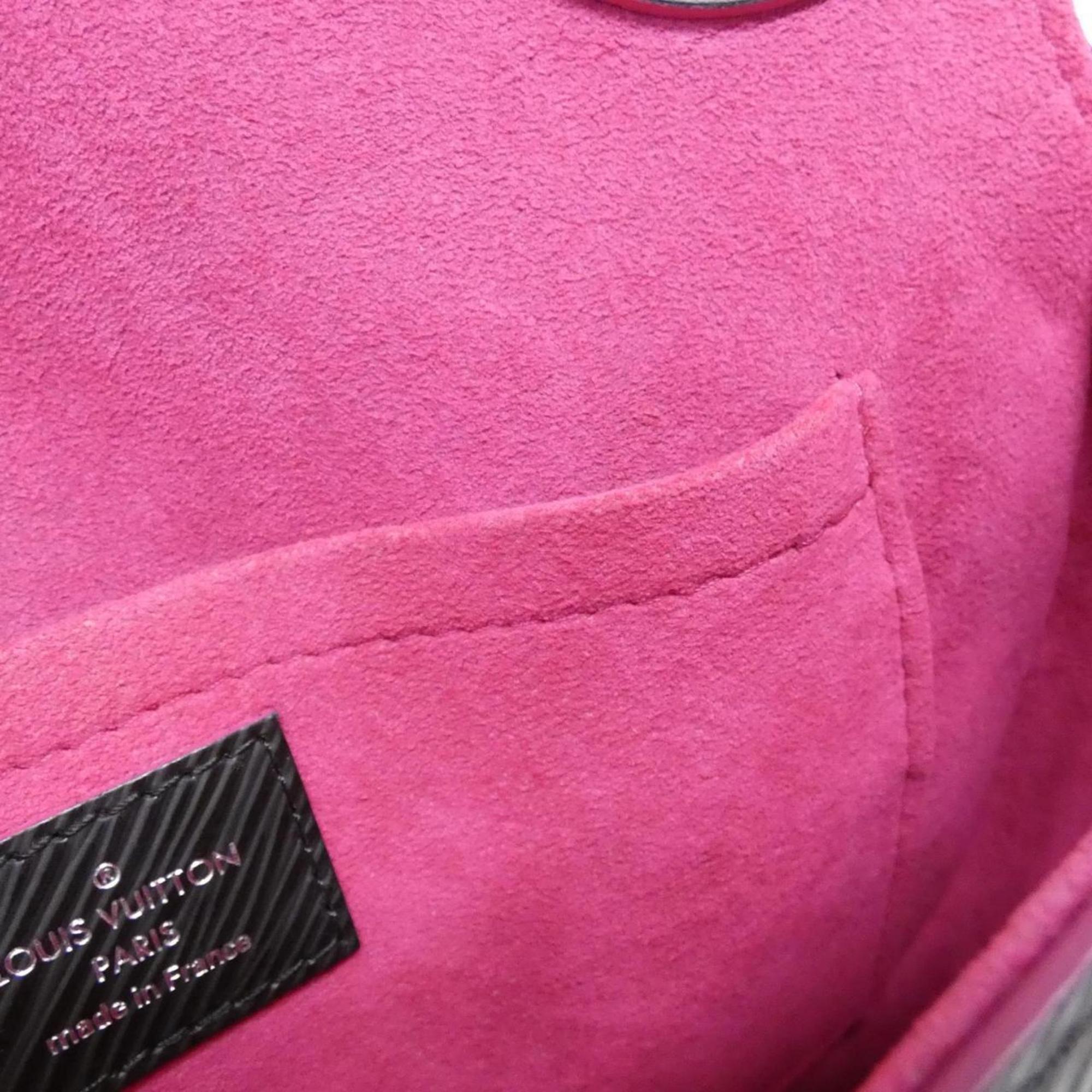 Louis Vuitton Black Hot Pink Leather Shoulder Bag (Pre-Owned)
