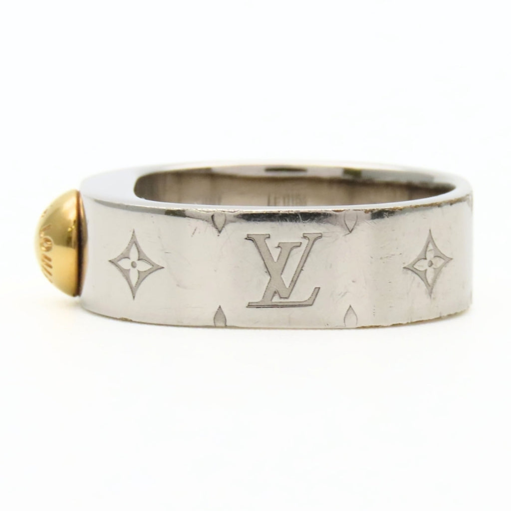 Louis Vuitton Silver Metal Band Ring (Pre-Owned)