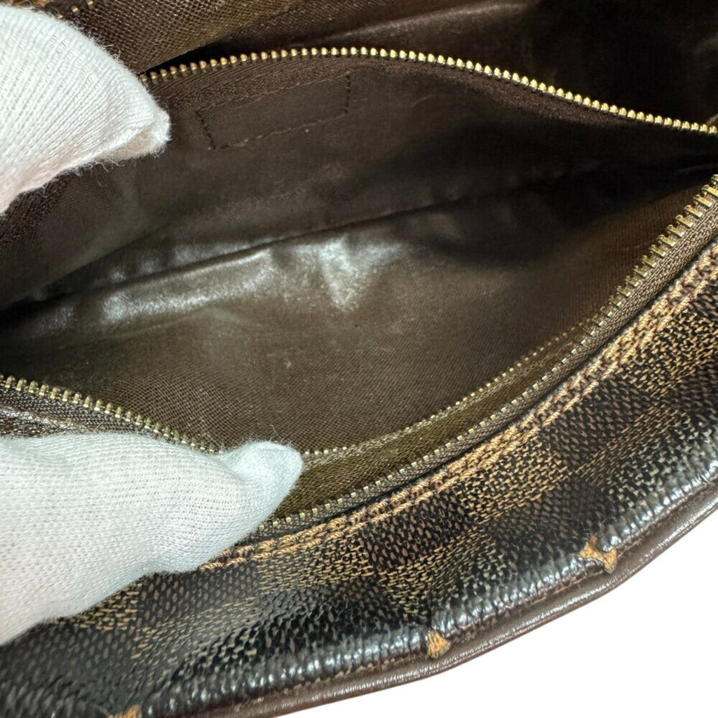 Louis Vuitton Damier Brown Leather Clutch Bag (Pre-Owned)