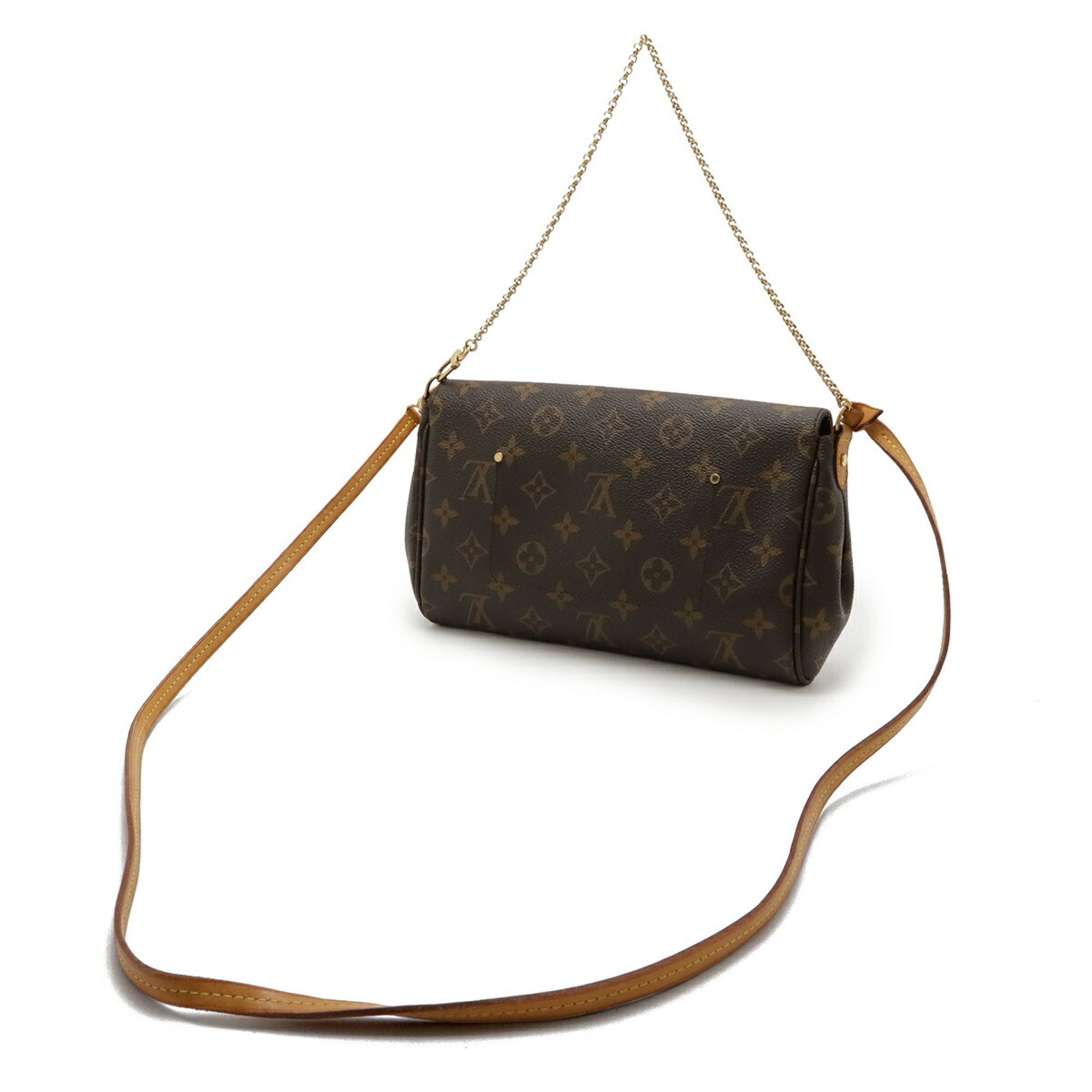 Louis Vuitton Brown Monogram Canvas Clutch Bag Shoulder Bag (Pre-Owned)