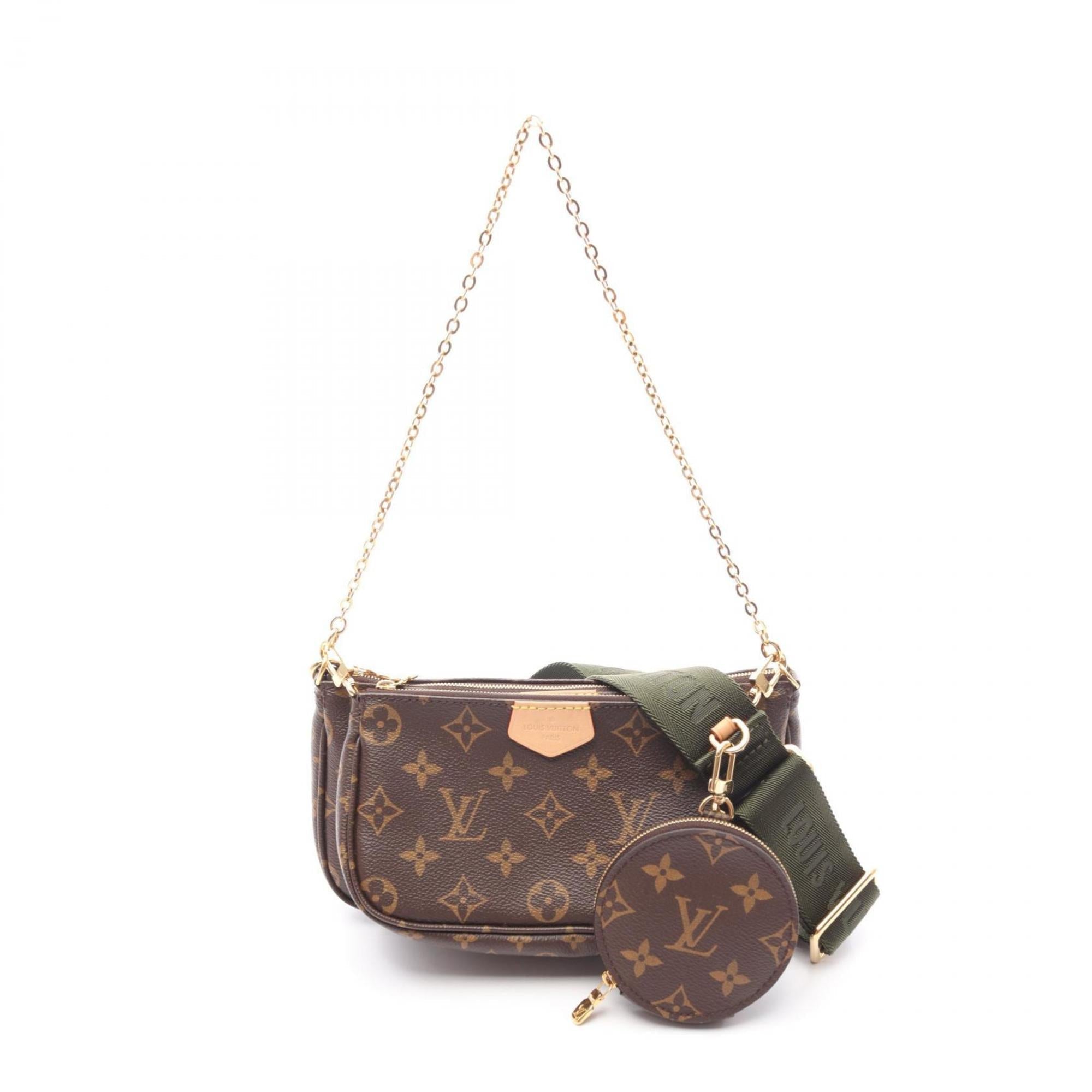 Louis Vuitton Monogram Brown Khaki Coated Canvas Leather Shoulder Bag (Pre-Owned)