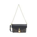 Louis Vuitton Black Marron Coated Canvas Leather Shoulder Bag (Pre-Owned)