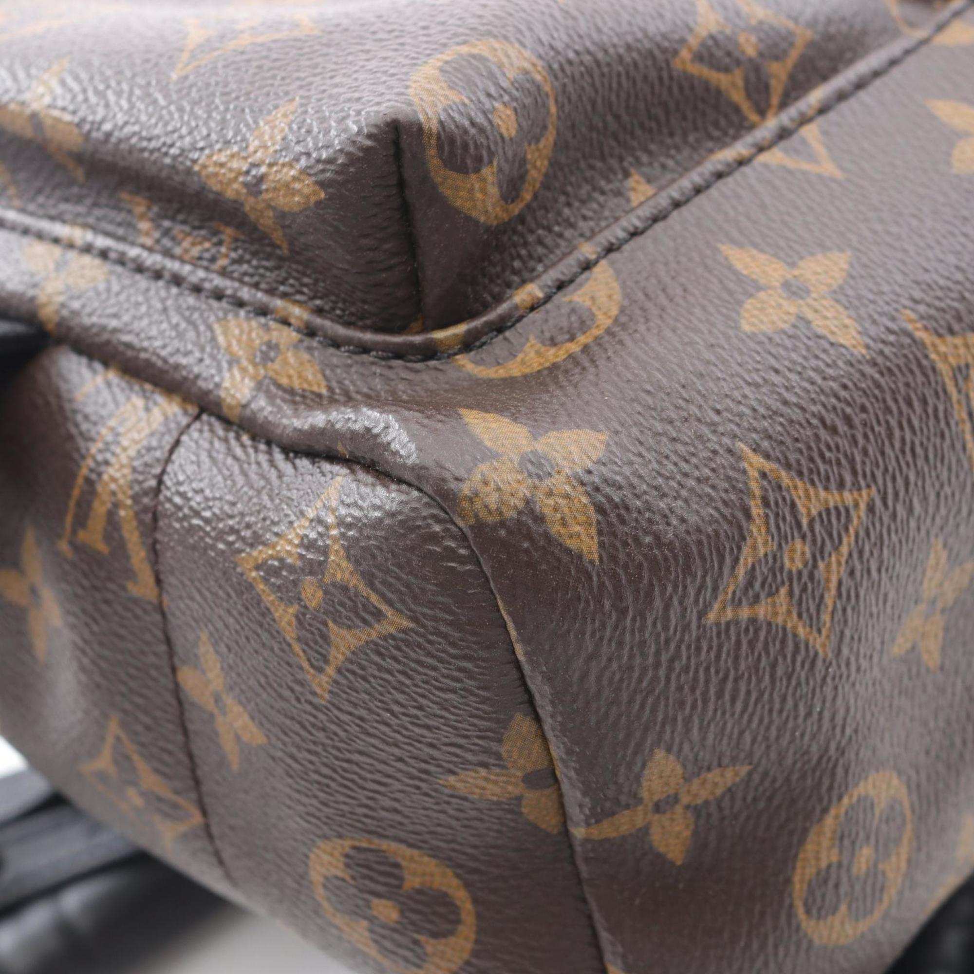 Louis Vuitton Black Brown Coated Canvas Leather Backpack (Pre-Owned)