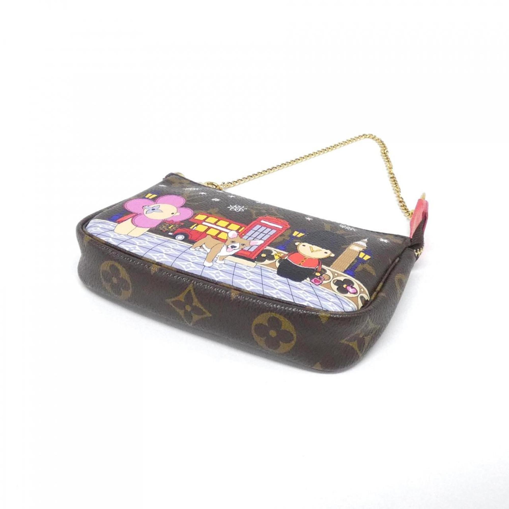 Louis Vuitton Marron Coated Canvas Pochette Pouch (Pre-Owned)