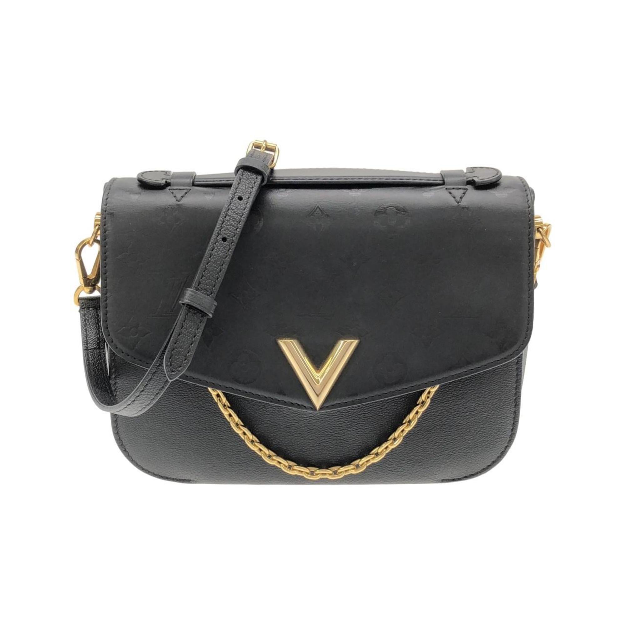 Louis Vuitton Black Leather Shoulder Bag (Pre-Owned)