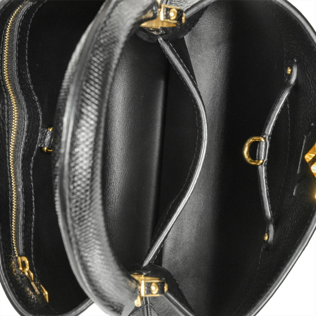 Louis Vuitton Black Leather Handbag (Pre-Owned)