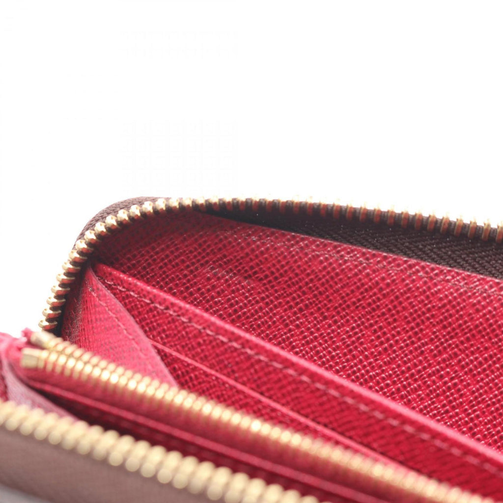 Louis Vuitton Brown Fuchsia Pink Coated Canvas Long Wallet (Bi-Fold) (Pre-Owned)