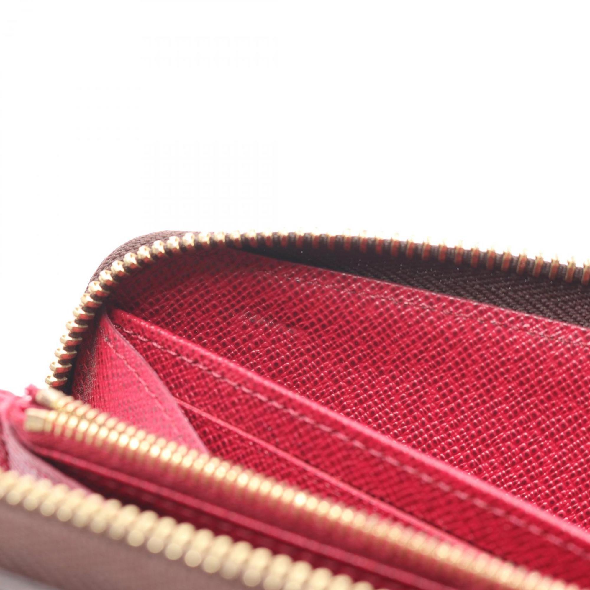 Louis Vuitton Brown Fuchsia Pink Coated Canvas Long Wallet (Bi-Fold) (Pre-Owned)