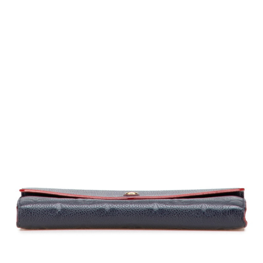 Louis Vuitton Monogram Empreinte Marine Rouge Navy Leather Long Wallet (Bi-Fold) (Pre-Owned)